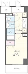 ドゥナーレ辻町 1Kの間取図画像