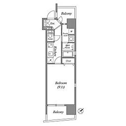 千種アヴァンギャルドプレイス 1Kの間取図画像