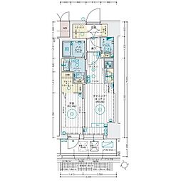エステムコート名古屋葵 1DKの間取図画像