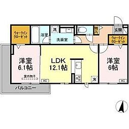 ジョイハイツ 2LDKの間取図画像