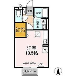 パースィモン ワンルームの間取図画像