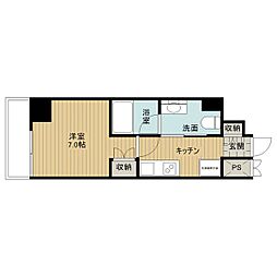 フローライト徳川 1Kの間取図画像