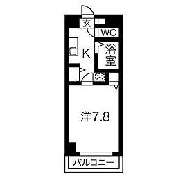 ジュネス上飯田 1Kの間取図画像