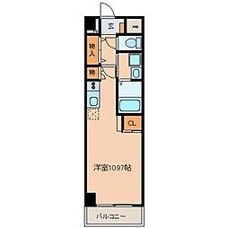 マックヴィラージュ平安 ワンルームの間取図画像