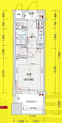 プレサンス泉セントマーク 1Kの間取図画像