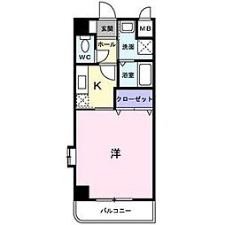 アイナ 1Kの間取図画像