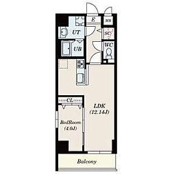 GRANDUKE古出来fiore 1LDKの間取図画像