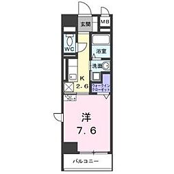 ホワイトメゾン新栄 1Kの間取図画像