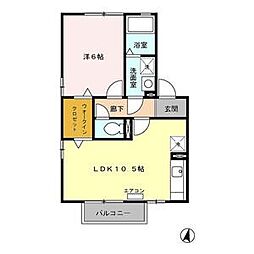 コートダジュール 1LDKの間取図画像