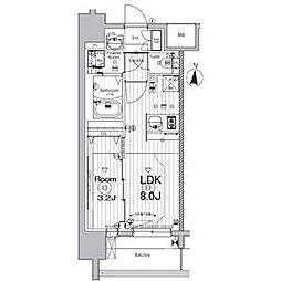 メイクス矢場町2 1LDKの間取図画像