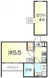 グラシア 1Kの間取図画像