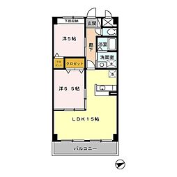 マーヴェラス 2LDKの間取図画像