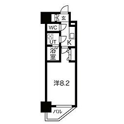 エスリード泉プレステージ 1Kの間取図画像