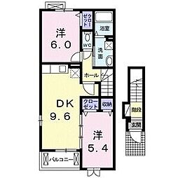 エヴァグリーン2 2LDKの間取図画像