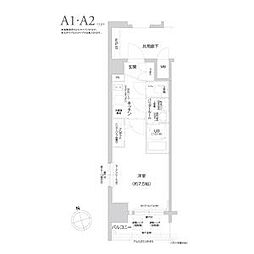 エスリード池下レスティア 1Kの間取図画像
