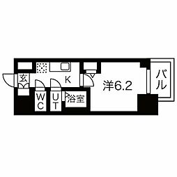 メイクスWアート浅間町 1Kの間取図画像