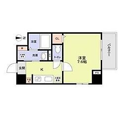 P-SQUAREShumoku3 1Kの間取図画像