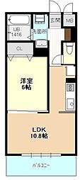 プリフォンド 1LDKの間取図画像