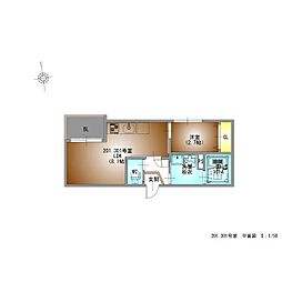 REGALEST志賀本通5 1LDKの間取図画像