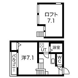 ディアコート新栄 1Kの間取図画像