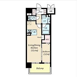 名古屋市東区泉3丁目マンション 1LDKの間取図画像