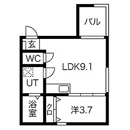 プリシェール中小田井 1LDKの間取図画像