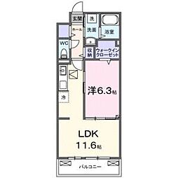 カステッロ マルノ 1LDKの間取図画像