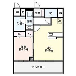 フレア丸の内 1LDKの間取図画像