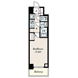 S-RESIDENCEAOI2 1Kの間取図画像