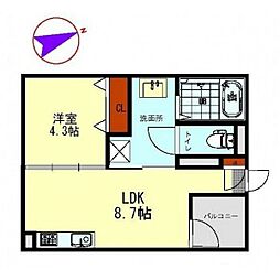 ソフィア名西 1LDKの間取図画像