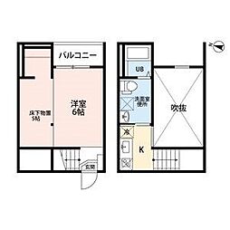 ラ・フォート 1Kの間取図画像