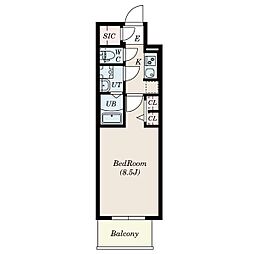 S-RESIDENCE黒川本通一丁目 1Kの間取図画像