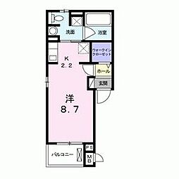 UH長栄 ワンルームの間取図画像