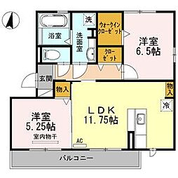 マーズクリスタル 2LDKの間取図画像