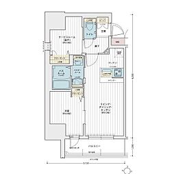 名古屋市中区丸の内2丁目マンション 2LDKの間取図画像