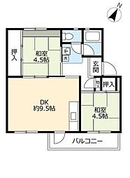 UR都市機構江南団地48棟 2DKの間取図画像