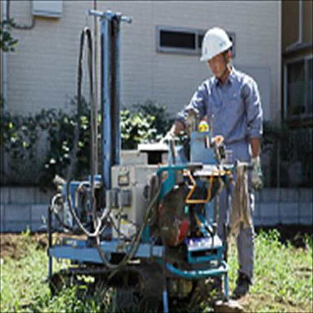 地盤調査：複数のポイントで地下10ｍまでの地盤の固さを測定済み。