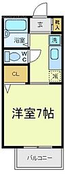 阿倍野ハイツ 1Kの間取図画像