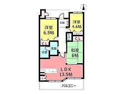 ファミール岸和田プレジオ 3LDKの間取り