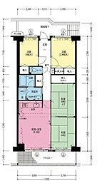 岸和田コーポラス1号棟 4LDKの間取図画像