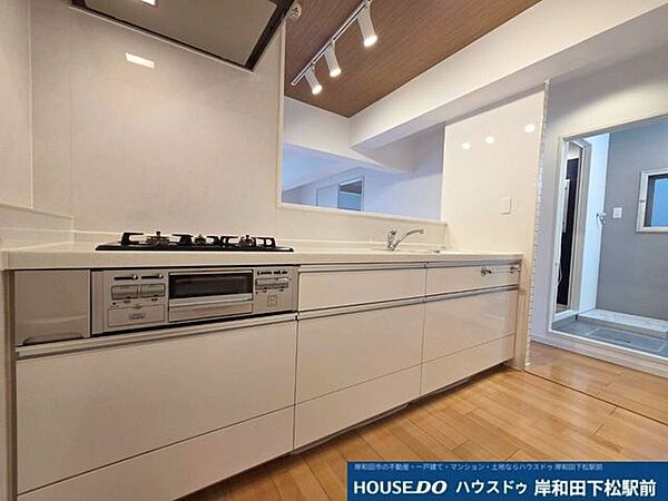 白を基調とした清潔感と高級感のある洗練されたシステムキッチンです！効率的な動線設計で毎日の調理が快適に行えます。豊富な収納スペースを備え、キッチン周りをいつでもすっきりと美しく保てます！