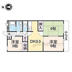 JR舞鶴線 西舞鶴駅 徒歩15分の賃貸マンション 1階3LDKの間取り