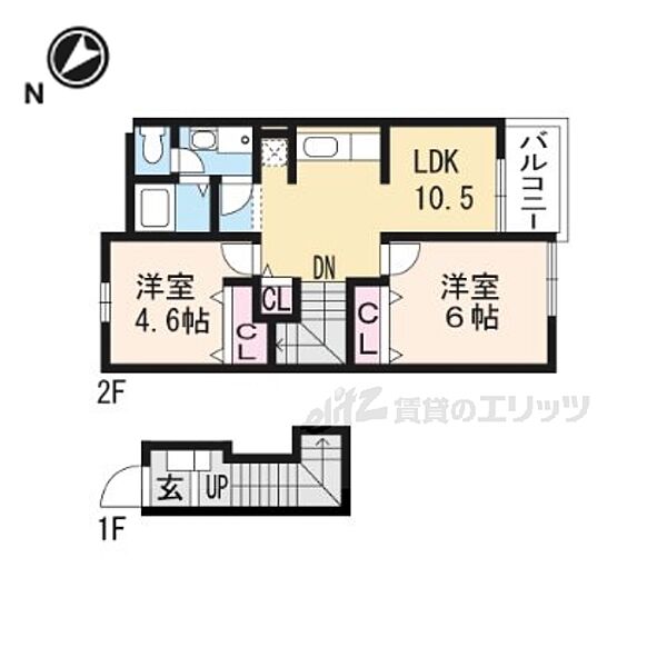 クラージョ　ドーモ 201｜京都府綾部市高津町藤ノ木(賃貸アパート2LDK・2階・51.67㎡)の写真 その2