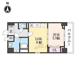 JR山陰本線 亀岡駅 徒歩5分の賃貸マンション 6階1LDKの間取り