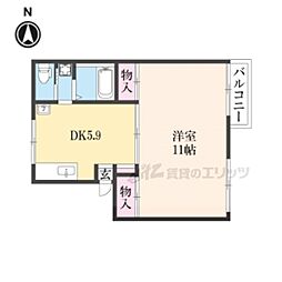 JR舞鶴線 東舞鶴駅 バス11分 小倉下車 徒歩1分の賃貸アパート 2階1DKの間取り