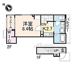 ノバ 2階1Kの間取り