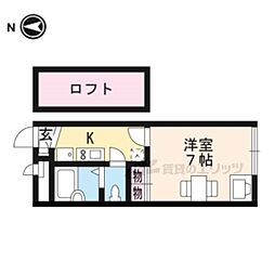 レオパレスミカゲ 1Kの間取図画像