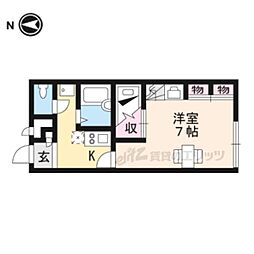 JR舞鶴線 西舞鶴駅 徒歩26分の賃貸アパート 2階1Kの間取り