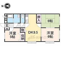 JR舞鶴線 西舞鶴駅 徒歩10分の賃貸マンション 1階3LDKの間取り