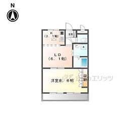 ベルメゾン 1階1LDKの間取り